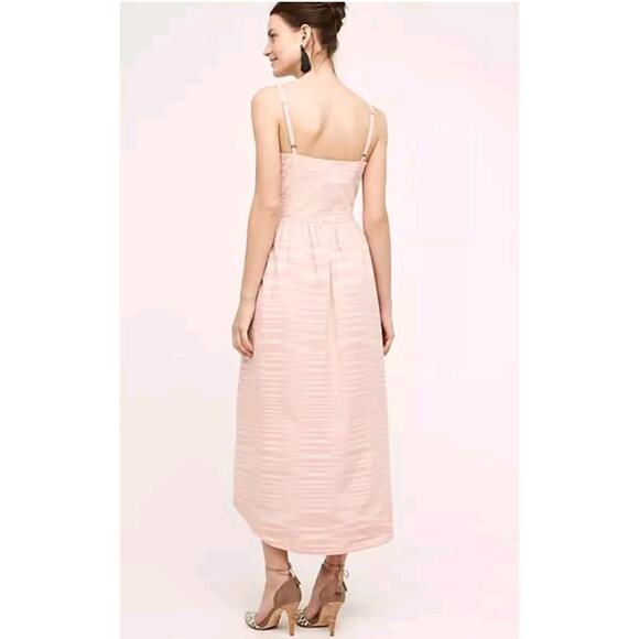 Anthropologie Whit Two Pink Ikat Front Bow Midi Dress NWT - Picture 3 of 9